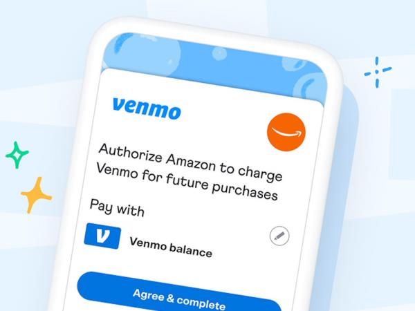 Venmo Amazon payment integration phone screen illustration